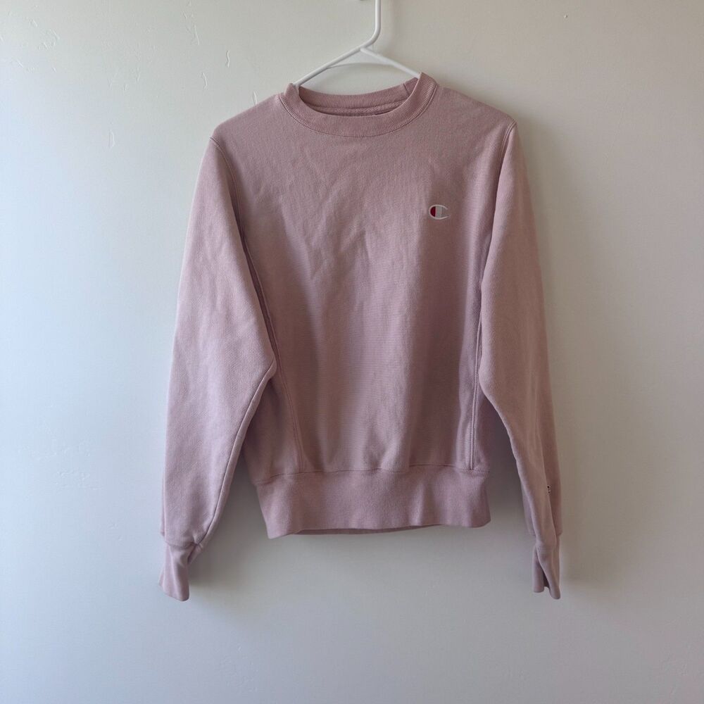 Champion Reverse Weave Dusty Pink Crewneck Embroidered Logo Women's Size XS